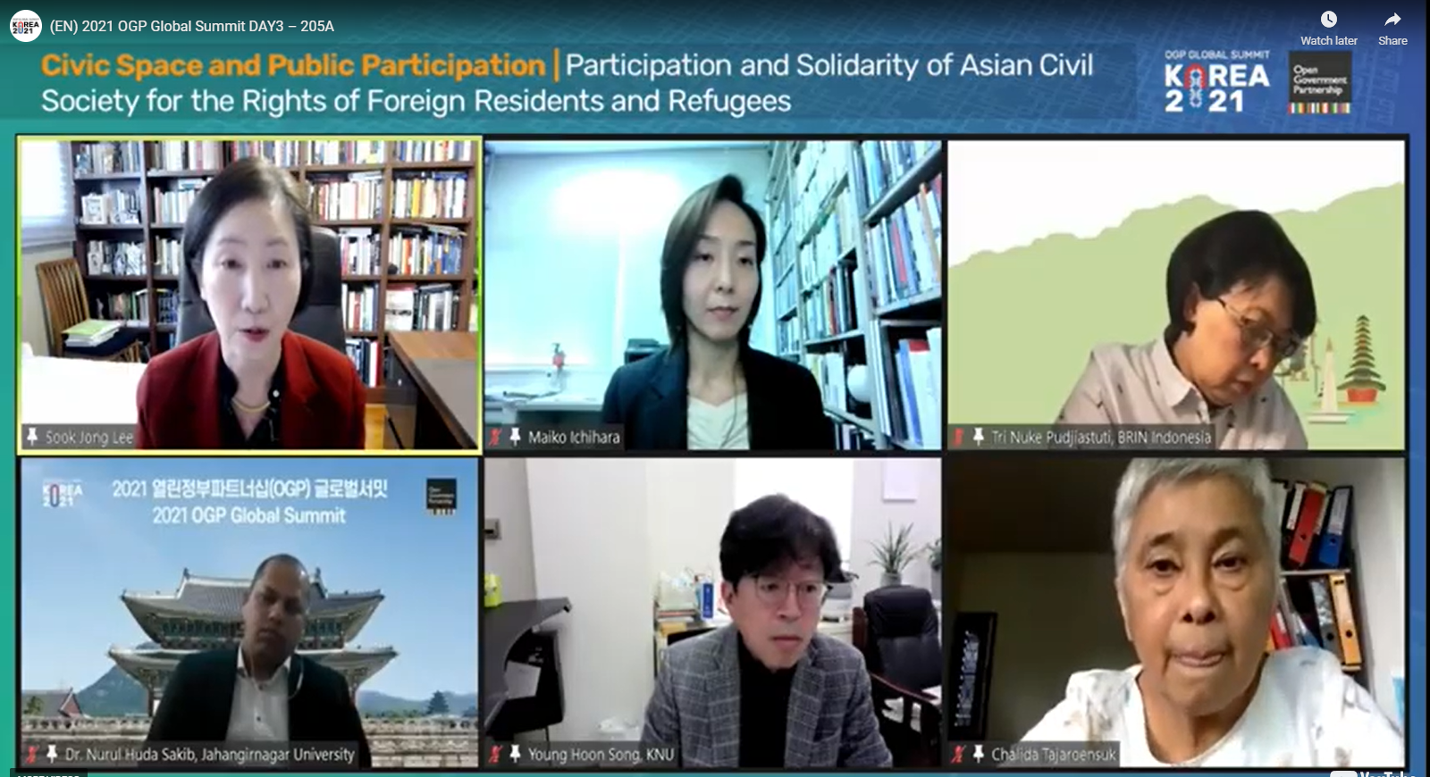 2021 OGP Global Summit: Participation and Solidarity of Asian Civil Society for the Rights of Foreign Residents and Refugees