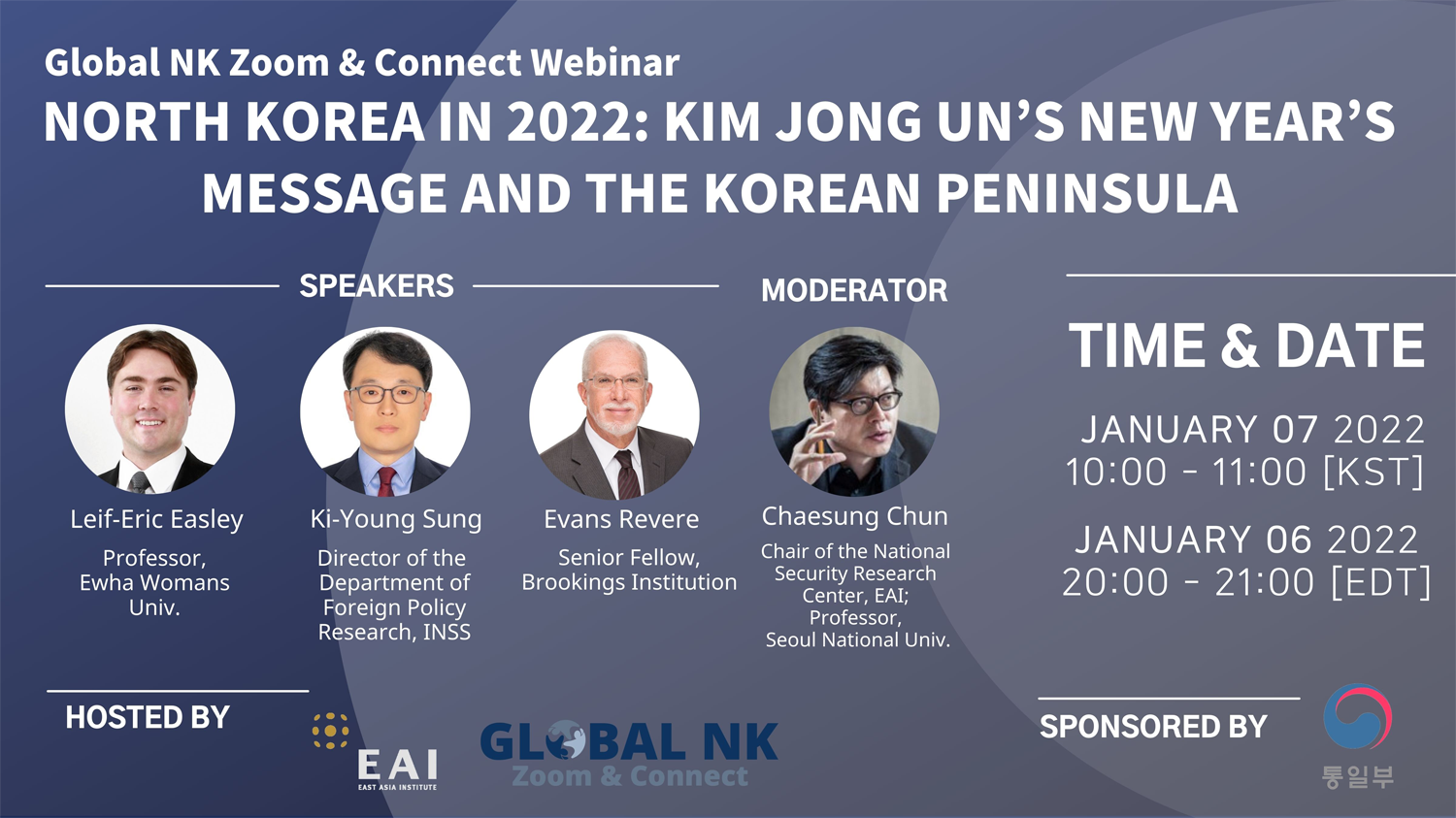 [Global NK Zoom & Connect Online Seminar] “2022 북한 대전망 ㆍ 김정은 신년메시지 분석 및 대응방향” 